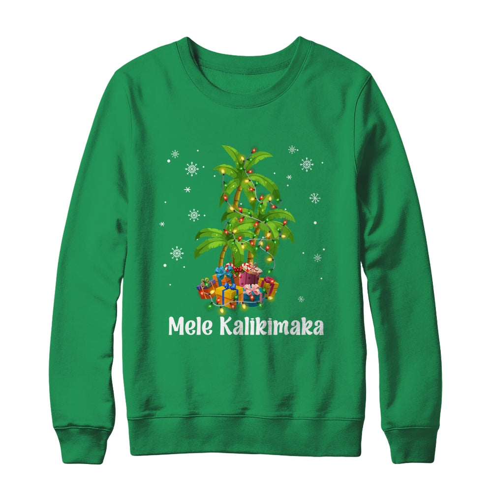 Mele Kalikimaka Hawaiian Christmas Palm Tree Family Xmas Shirt & Sweatshirt | teecentury