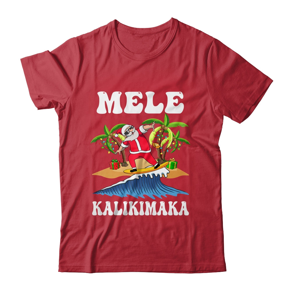 Mele Kalikimaka Hawaiian Hawaii Christmas Santa Surf Surfing Shirt & Sweatshirt | teecentury