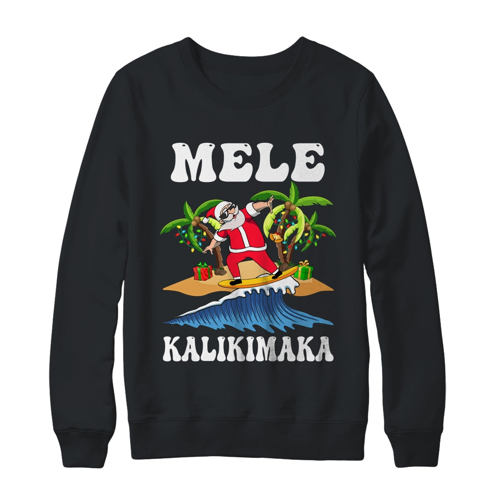 Mele Kalikimaka Hawaiian Hawaii Christmas Santa Surf Surfing Shirt & Sweatshirt | teecentury