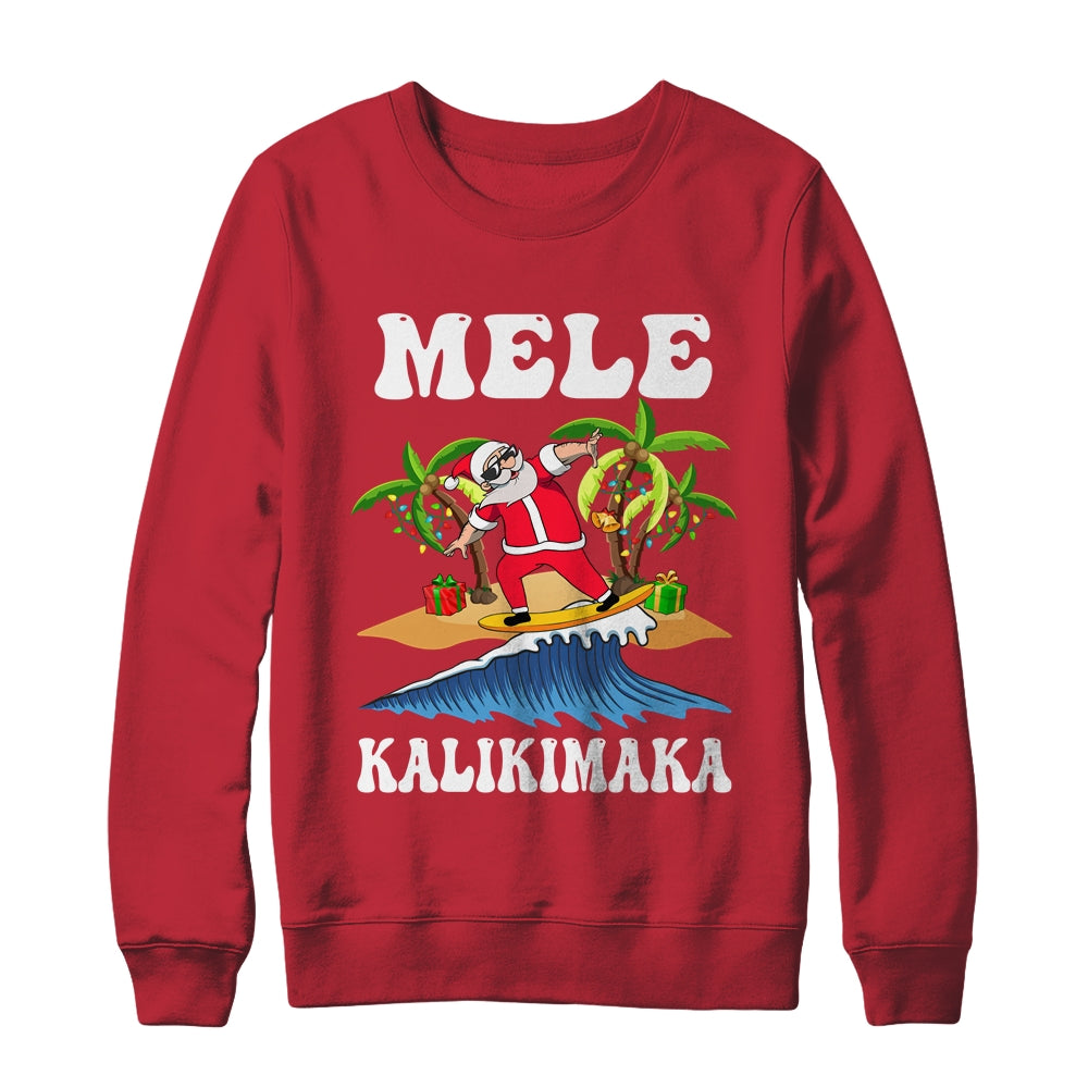 Mele Kalikimaka Hawaiian Hawaii Christmas Santa Surf Surfing Shirt & Sweatshirt | teecentury