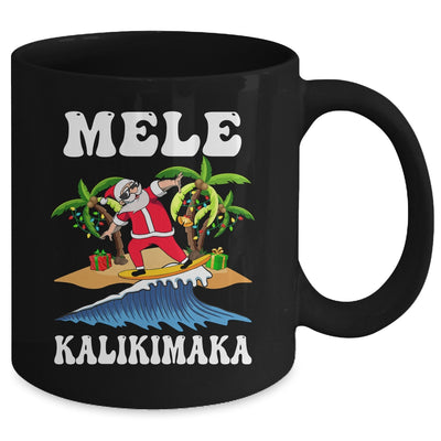 Mele Kalikimaka Hawaiian Hawaii Christmas Santa Surf Surfing Mug | teecentury