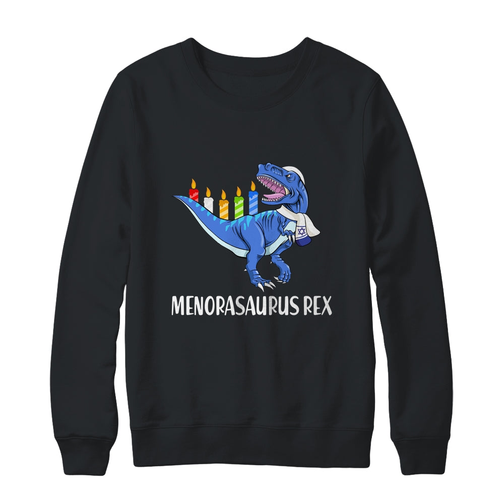 Menorasaurus Rex Menorah Dinosaur Hanukkah Chanukkah T-Shirt & Sweatshirt | Teecentury.com