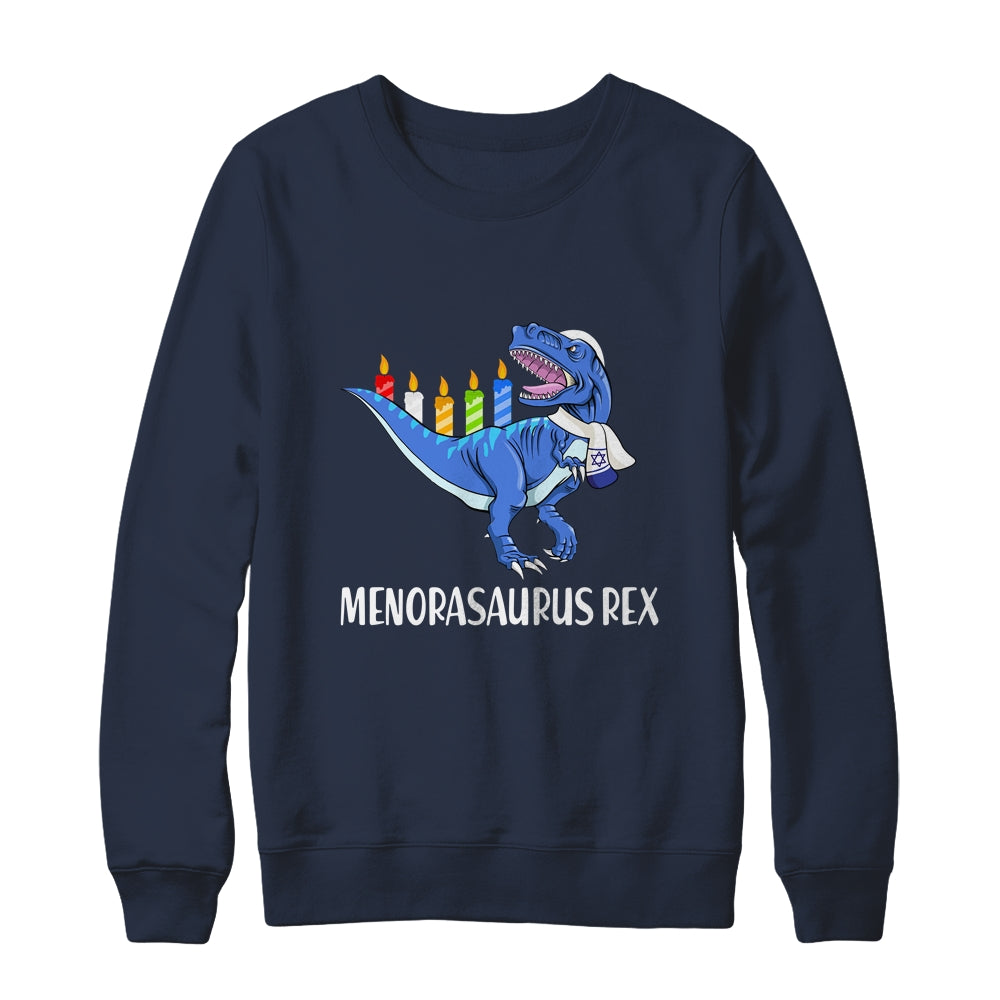 Menorasaurus Rex Menorah Dinosaur Hanukkah Chanukkah T-Shirt & Sweatshirt | Teecentury.com