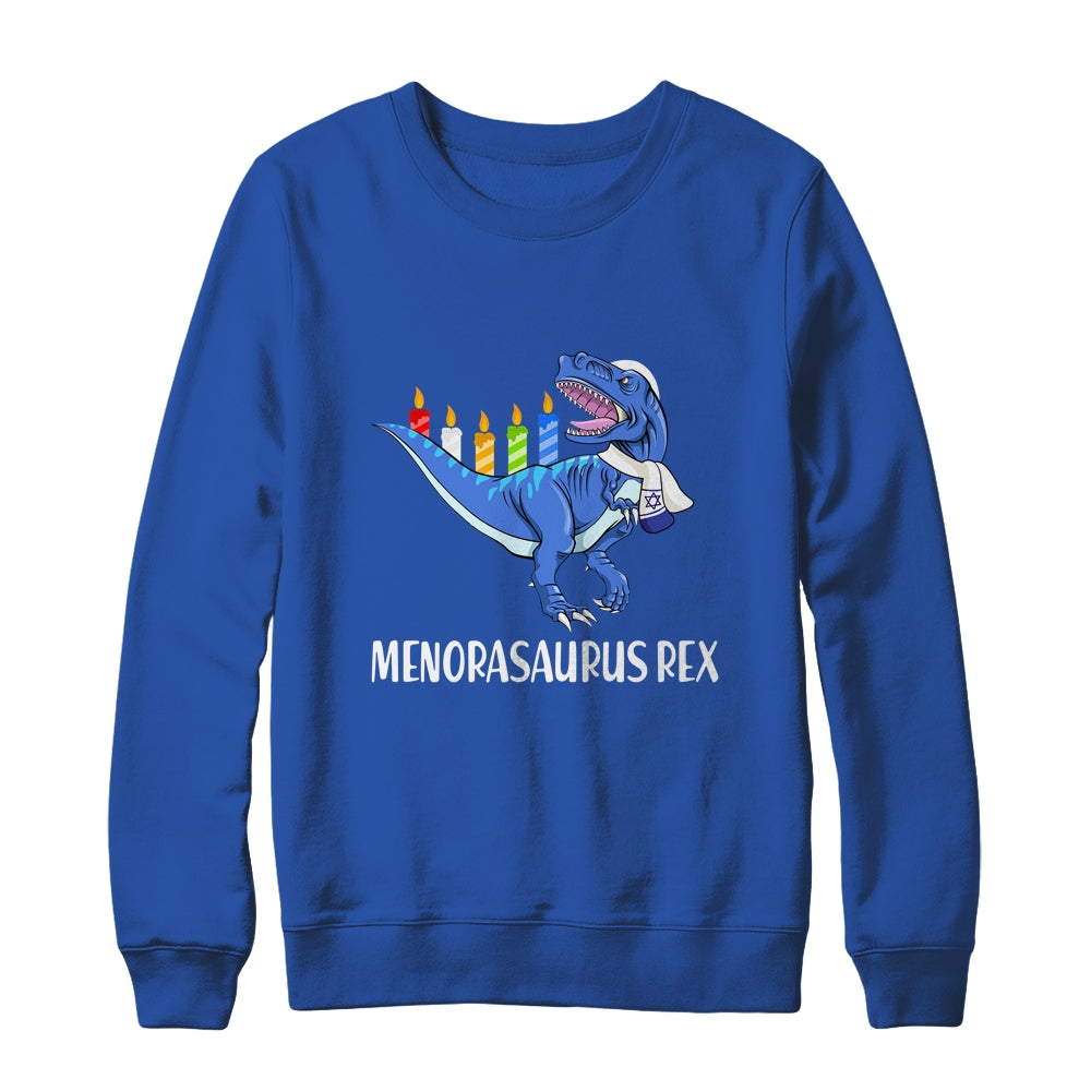 Menorasaurus Rex Menorah Dinosaur Hanukkah Chanukkah T-Shirt & Sweatshirt | Teecentury.com