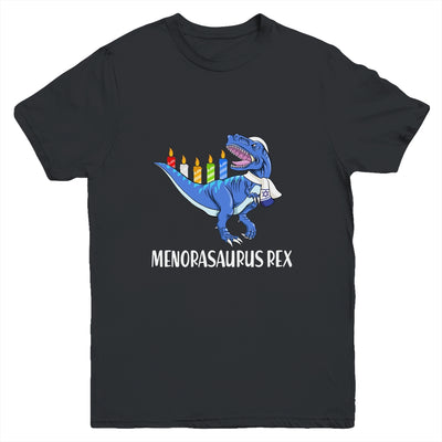 Menorasaurus Rex Menorah Dinosaur Hanukkah For Boys Youth Youth Shirt | Teecentury.com