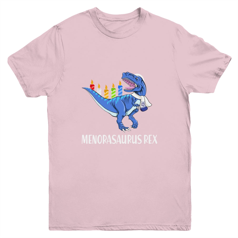 Menorasaurus Rex Menorah Dinosaur Hanukkah For Boys Youth Youth Shirt | Teecentury.com