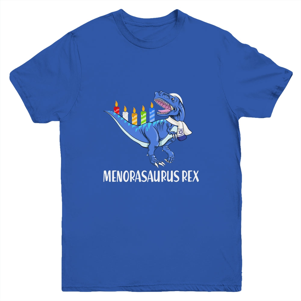 Menorasaurus Rex Menorah Dinosaur Hanukkah For Boys Youth Youth Shirt | Teecentury.com