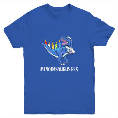Menorasaurus Rex Menorah Dinosaur Hanukkah For Boys Youth Youth Shirt | Teecentury.com