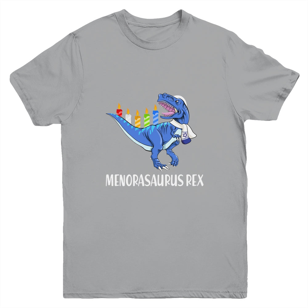 Menorasaurus Rex Menorah Dinosaur Hanukkah For Boys Youth Youth Shirt | Teecentury.com