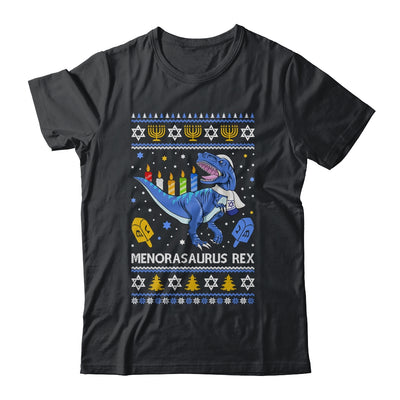 Menorasaurus Rex Trex Menorah Ugly Hanukkah Chanukkah T-Shirt & Sweatshirt | Teecentury.com