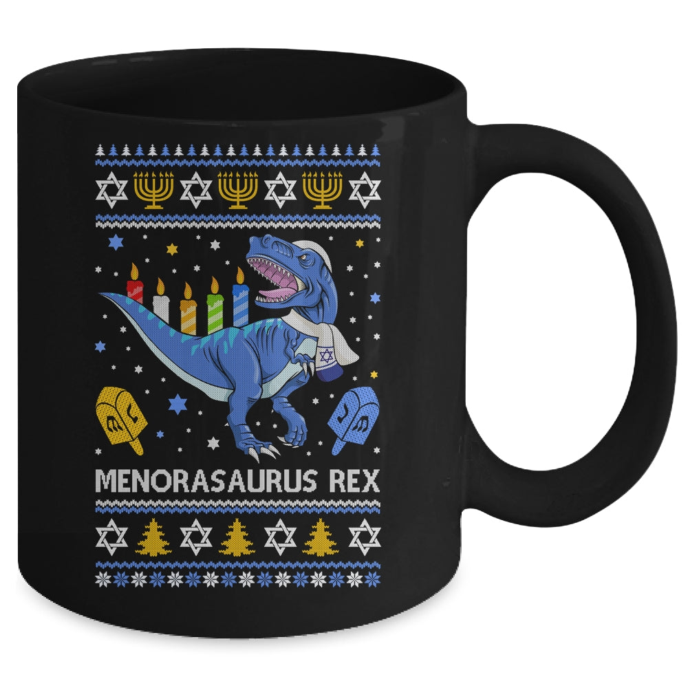 Menorasaurus Rex Trex Menorah Ugly Hanukkah Chanukkah Mug Coffee Mug | Teecentury.com