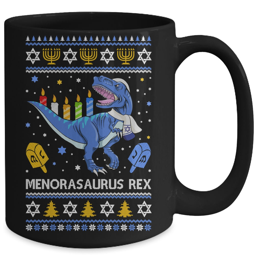 Menorasaurus Rex Trex Menorah Ugly Hanukkah Chanukkah Mug Coffee Mug | Teecentury.com