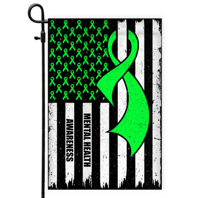 Mental Health Awareness America Flag Green Ribbon Flag | Teecentury.com