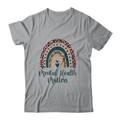 Mental Health Matters Leopard Print Boho Rainbow Awareness T-Shirt & Hoodie | Teecentury.com
