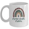 Mental Health Matters Leopard Print Boho Rainbow Awareness Mug Coffee Mug | Teecentury.com
