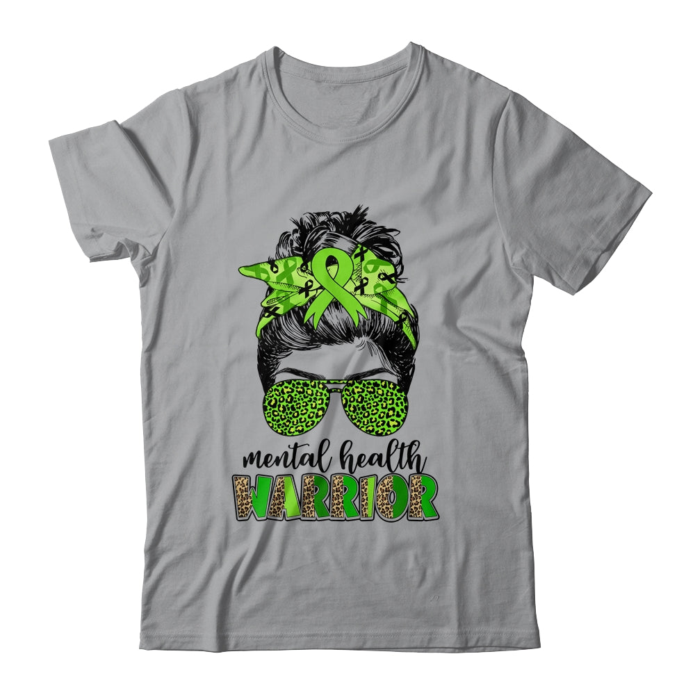 Mental Health Warrior Messy Bun Mental Health Matters Shirt & Tank Top | teecentury