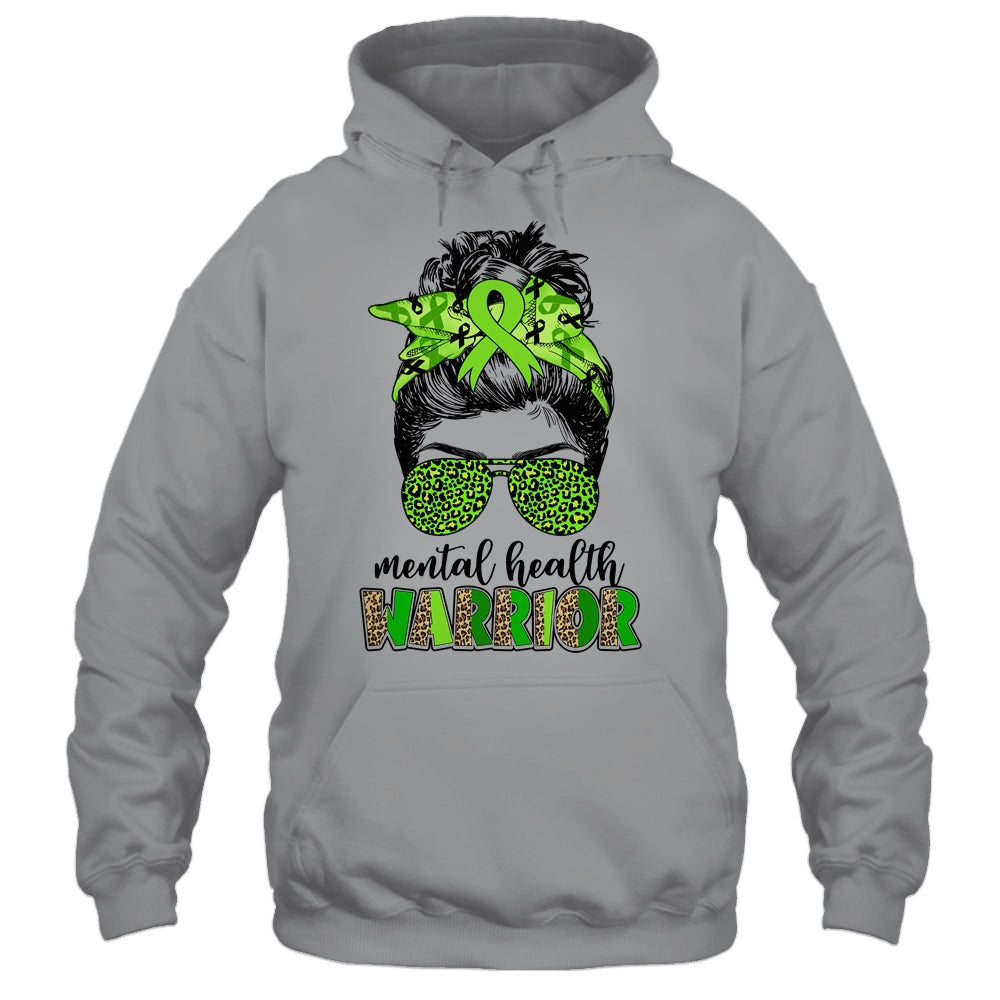 Mental Health Warrior Messy Bun Mental Health Matters Shirt & Tank Top | teecentury