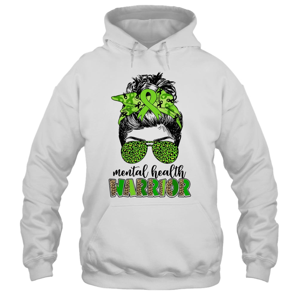 Mental Health Warrior Messy Bun Mental Health Matters Shirt & Tank Top | teecentury