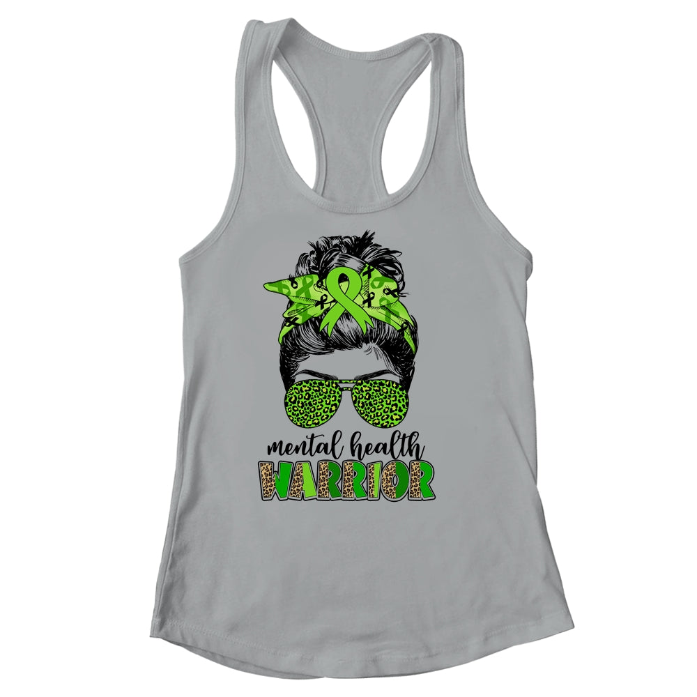 Mental Health Warrior Messy Bun Mental Health Matters Shirt & Tank Top | teecentury