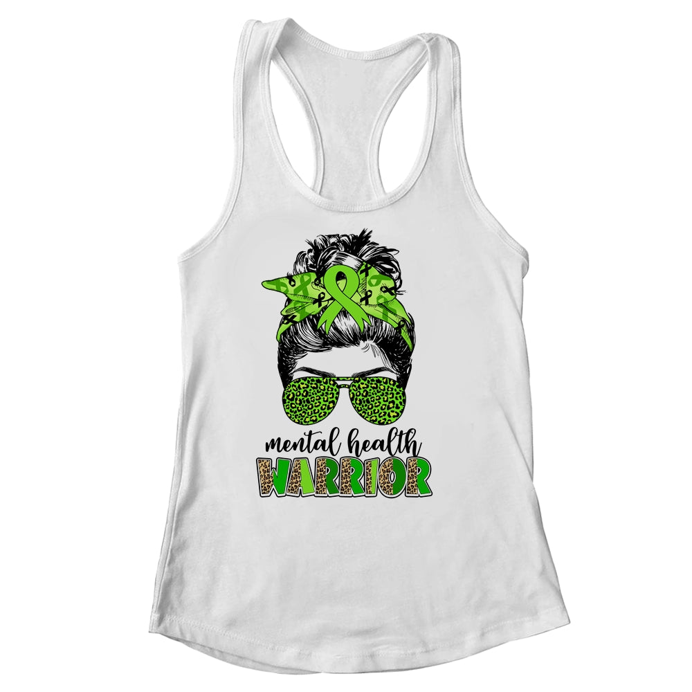 Mental Health Warrior Messy Bun Mental Health Matters Shirt & Tank Top | teecentury