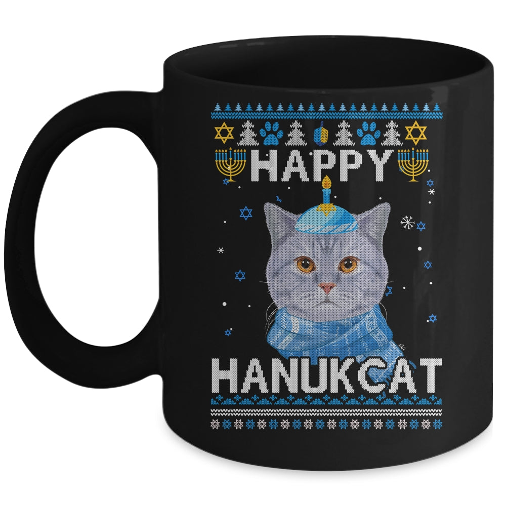 Meowzel Tov Ugly Hanukkah Cat Chanukah Mug Coffee Mug | Teecentury.com