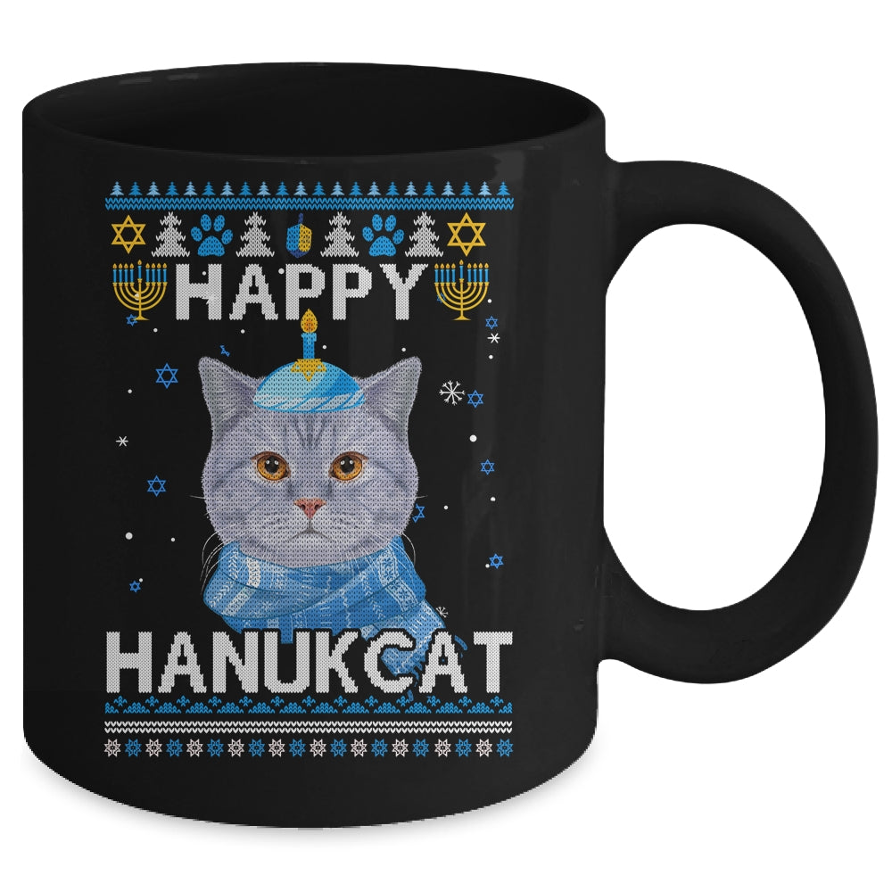 Meowzel Tov Ugly Hanukkah Cat Chanukah Mug Coffee Mug | Teecentury.com