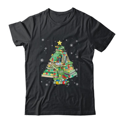 Merry Bookmas Books Pine Tree Funny Reading Lover Christmas Shirt & Sweatshirt | teecentury