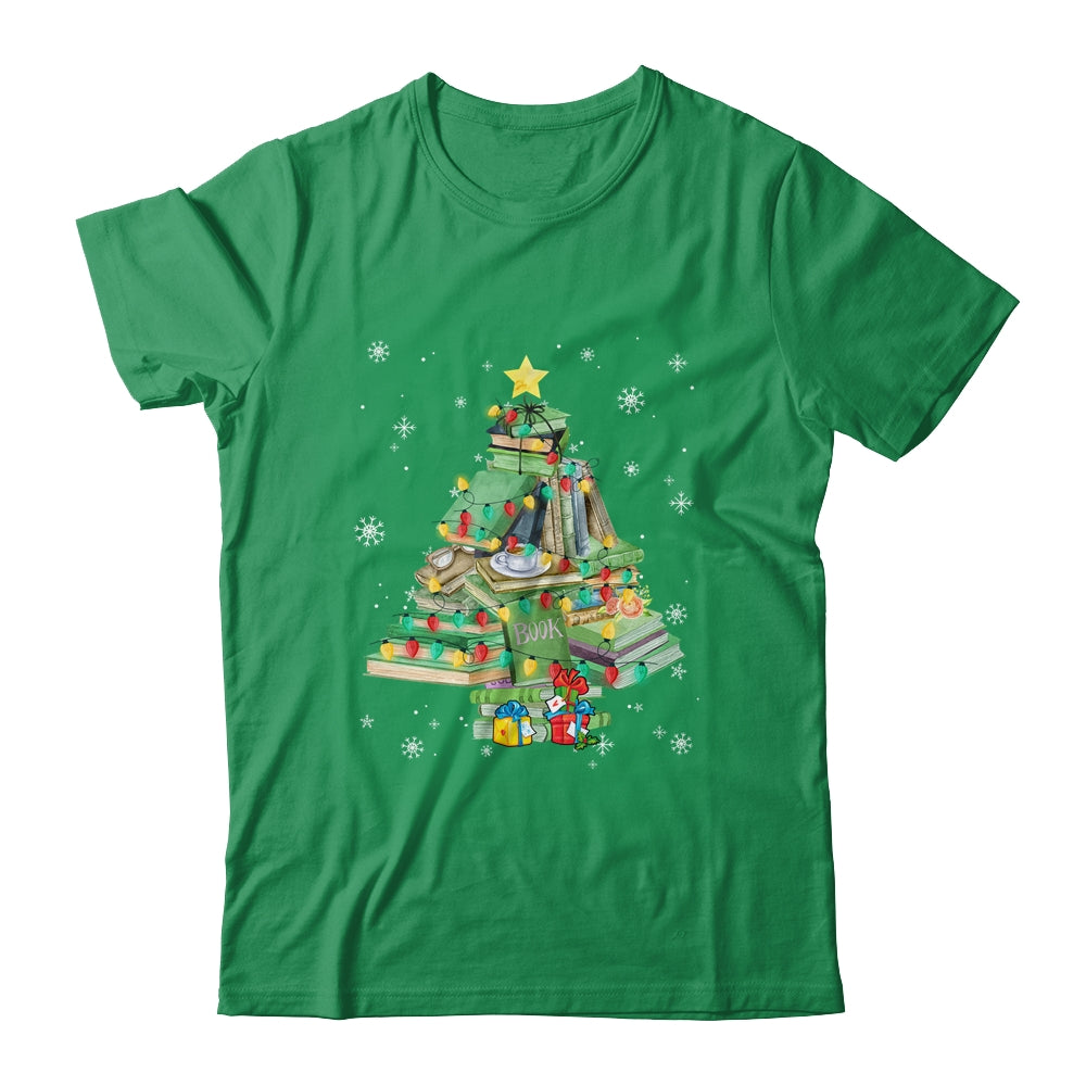 Merry Bookmas Books Pine Tree Funny Reading Lover Christmas Shirt & Sweatshirt | teecentury