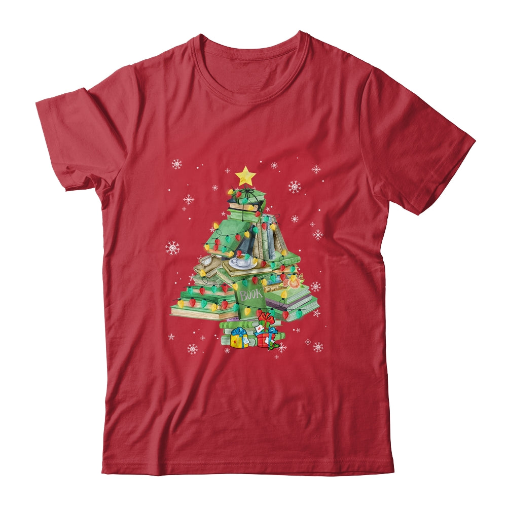Merry Bookmas Books Pine Tree Funny Reading Lover Christmas Shirt & Sweatshirt | teecentury