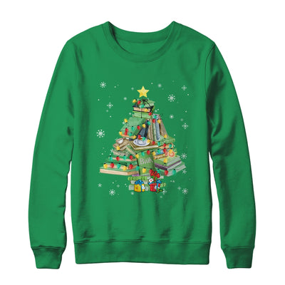 Merry Bookmas Books Pine Tree Funny Reading Lover Christmas Shirt & Sweatshirt | teecentury