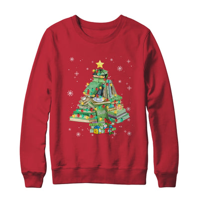 Merry Bookmas Books Pine Tree Funny Reading Lover Christmas Shirt & Sweatshirt | teecentury