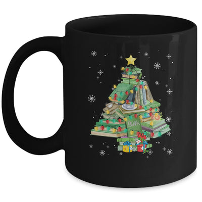Merry Bookmas Books Pine Tree Funny Reading Lover Christmas Mug | teecentury