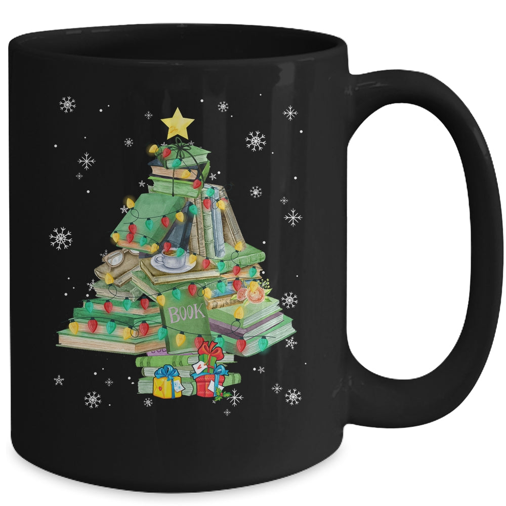 Merry Bookmas Books Pine Tree Funny Reading Lover Christmas Mug | teecentury