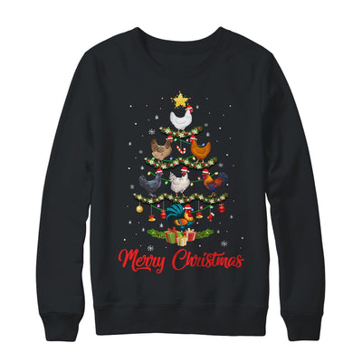 Merry Chickenmas Chicken Christmas Tree Funny Farmer Xmas Shirt & Sweatshirt | teecentury