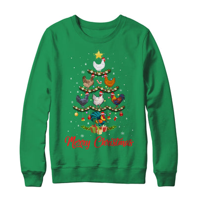 Merry Chickenmas Chicken Christmas Tree Funny Farmer Xmas Shirt & Sweatshirt | teecentury