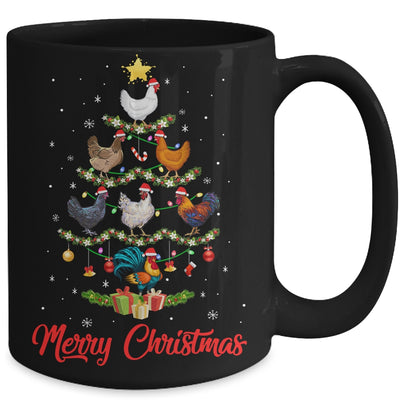 Merry Chickenmas Chicken Christmas Tree Funny Farmer Xmas Mug | teecentury