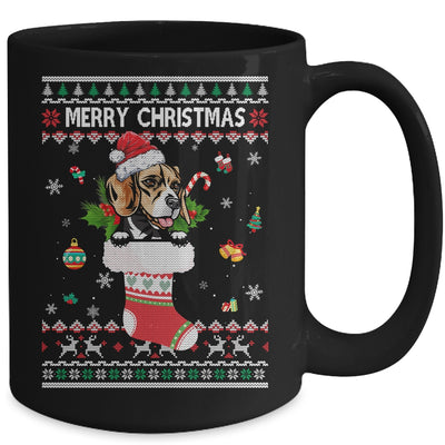 Merry Christmas Beagle In Sock Dog Funny Ugly Xmas Mug Coffee Mug | Teecentury.com