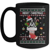 Merry Christmas Boston Terrier In Sock Dog Funny Ugly Xmas Mug Coffee Mug | Teecentury.com