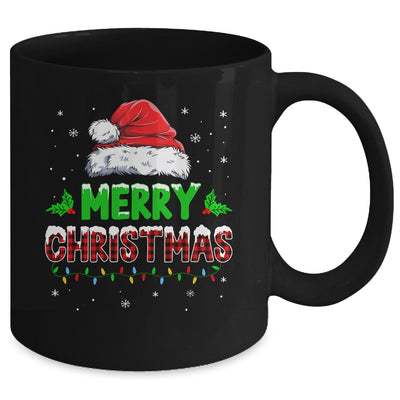 Merry Christmas Buffalo Red Plaid Santa Hat For Men Women Mug | teecentury