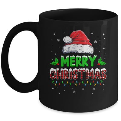 Merry Christmas Buffalo Red Plaid Santa Hat For Men Women Mug | teecentury