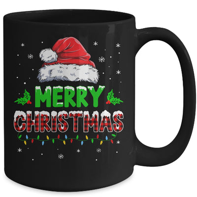 Merry Christmas Buffalo Red Plaid Santa Hat For Men Women Mug | teecentury