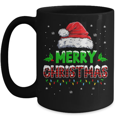 Merry Christmas Buffalo Red Plaid Santa Hat For Men Women Mug | teecentury