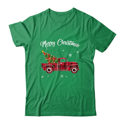 Merry Christmas Buffalo Truck Tree Red Plaid For Men Women T-Shirt & Sweatshirt | Teecentury.com