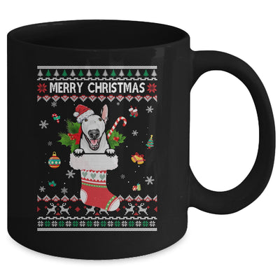 Merry Christmas Bull Terrier In Sock Dog Funny Ugly Xmas Mug Coffee Mug | Teecentury.com