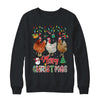 Merry Christmas Chicken Santa Hat Lights Xmas Funny Shirt & Sweatshirt | teecentury