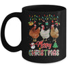 Merry Christmas Chicken Santa Hat Lights Xmas Funny Mug | teecentury