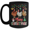 Merry Christmas Chicken Santa Hat Lights Xmas Funny Mug | teecentury