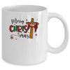 Merry Christmas Christian Cross Buffalo Plaid Family Xmas Mug Coffee Mug | Teecentury.com