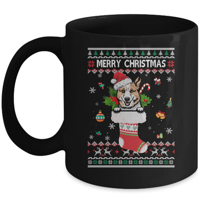 Merry Christmas Corgi In Sock Dog Funny Ugly Xmas Mug Coffee Mug | Teecentury.com