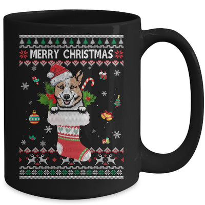 Merry Christmas Corgi In Sock Dog Funny Ugly Xmas Mug Coffee Mug | Teecentury.com